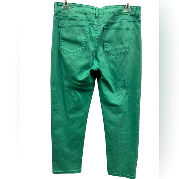 NYDJ Lift Tuck Technology High Rise Green Stretch Denim Ankle Jeans Women’s 12 - Picture 2 of 8